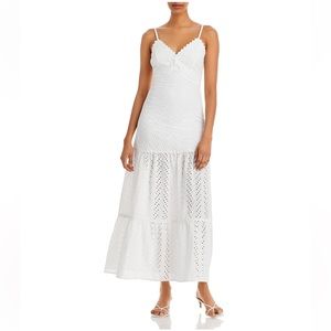 NWT | AQUA | Eyelet V Neck Maxi Dress - 100% Exclusive Bloomingdales